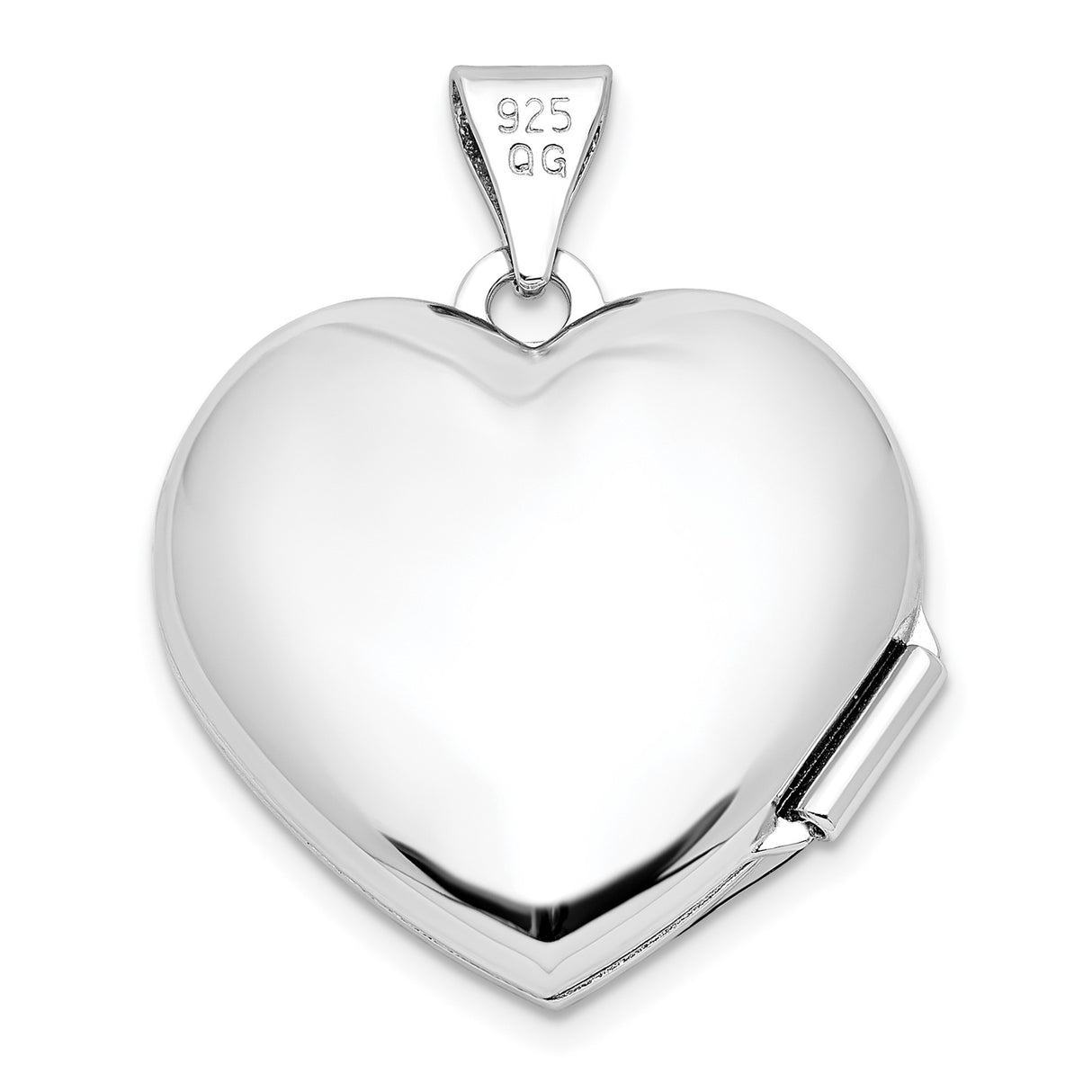 Sterling Silver Heart Locket Pendant with I Love You Message and Gold Tone Rose Detail