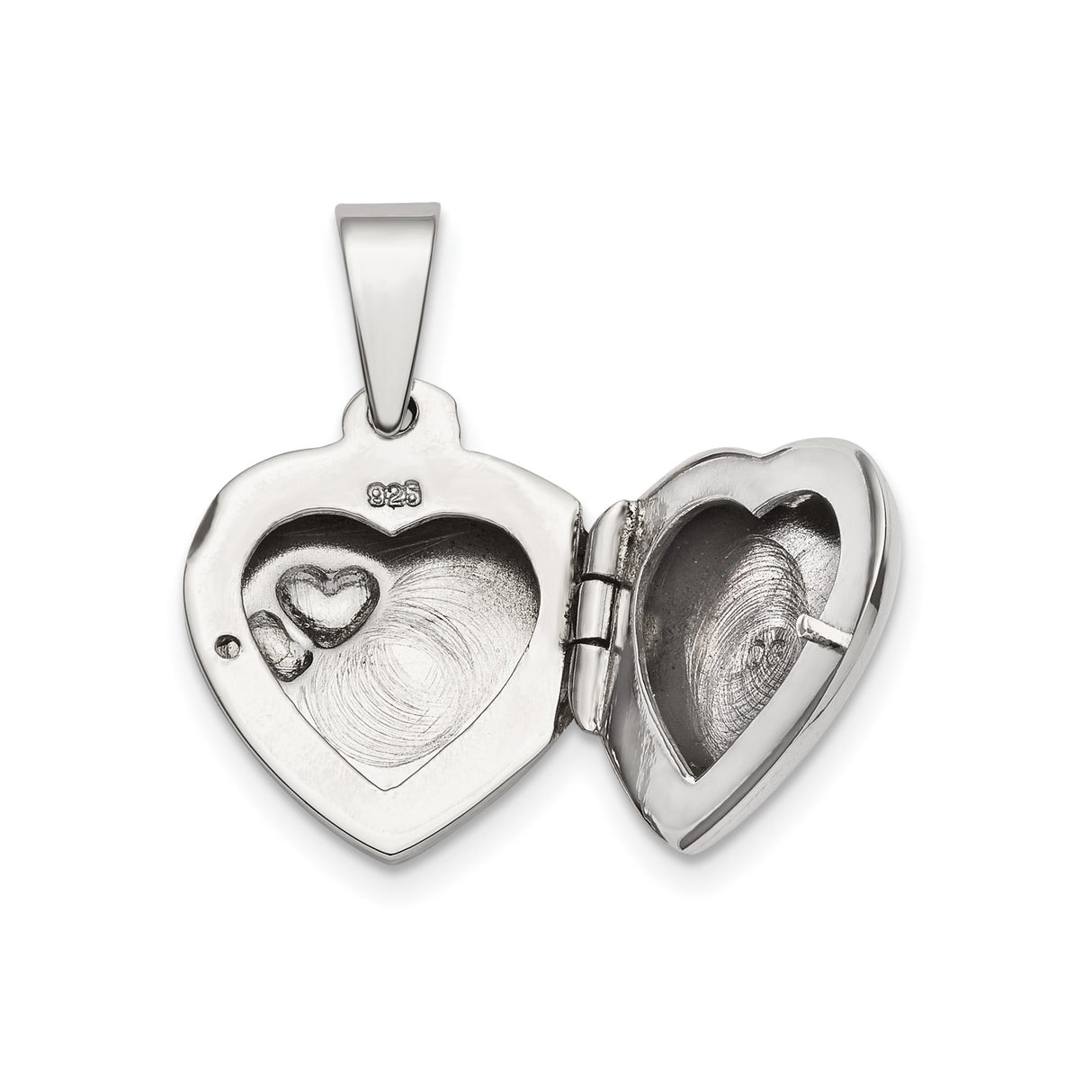 Sterling Silver Heart Locket Pendant with Raised Hearts, Sentimental Keepsake Jewelry for Women