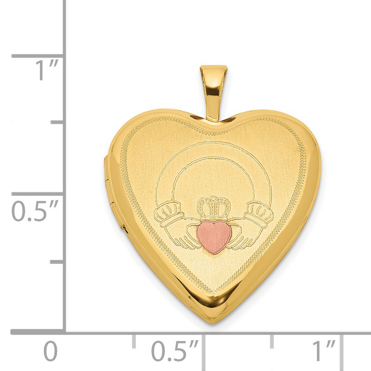 Two-Tone Claddagh Pink Heart Locket Charm Pendant in Real 925 Sterling SIlver