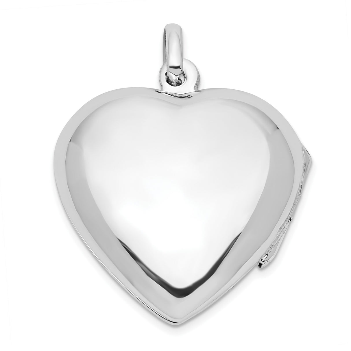 Sterling Silver Heart Locket Pendant with Rose Design and I Love You Inscription