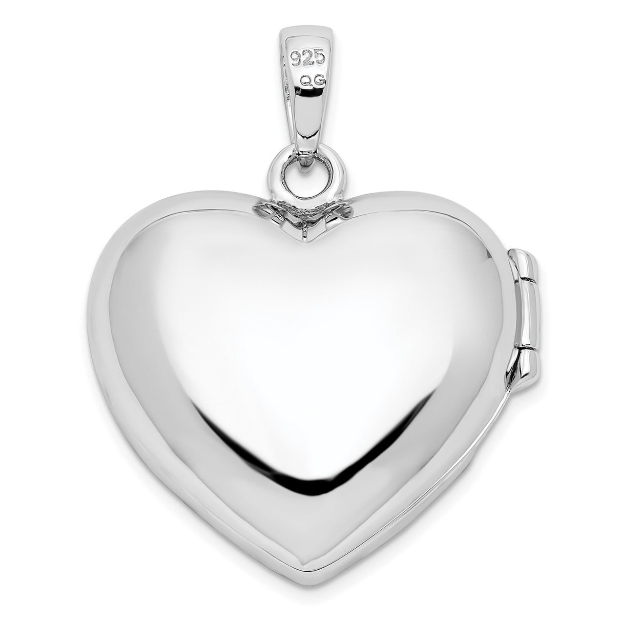 Sterling Silver Heart Shaped Locket Pendant with Cubic Zirconia and Filigree Floral Design