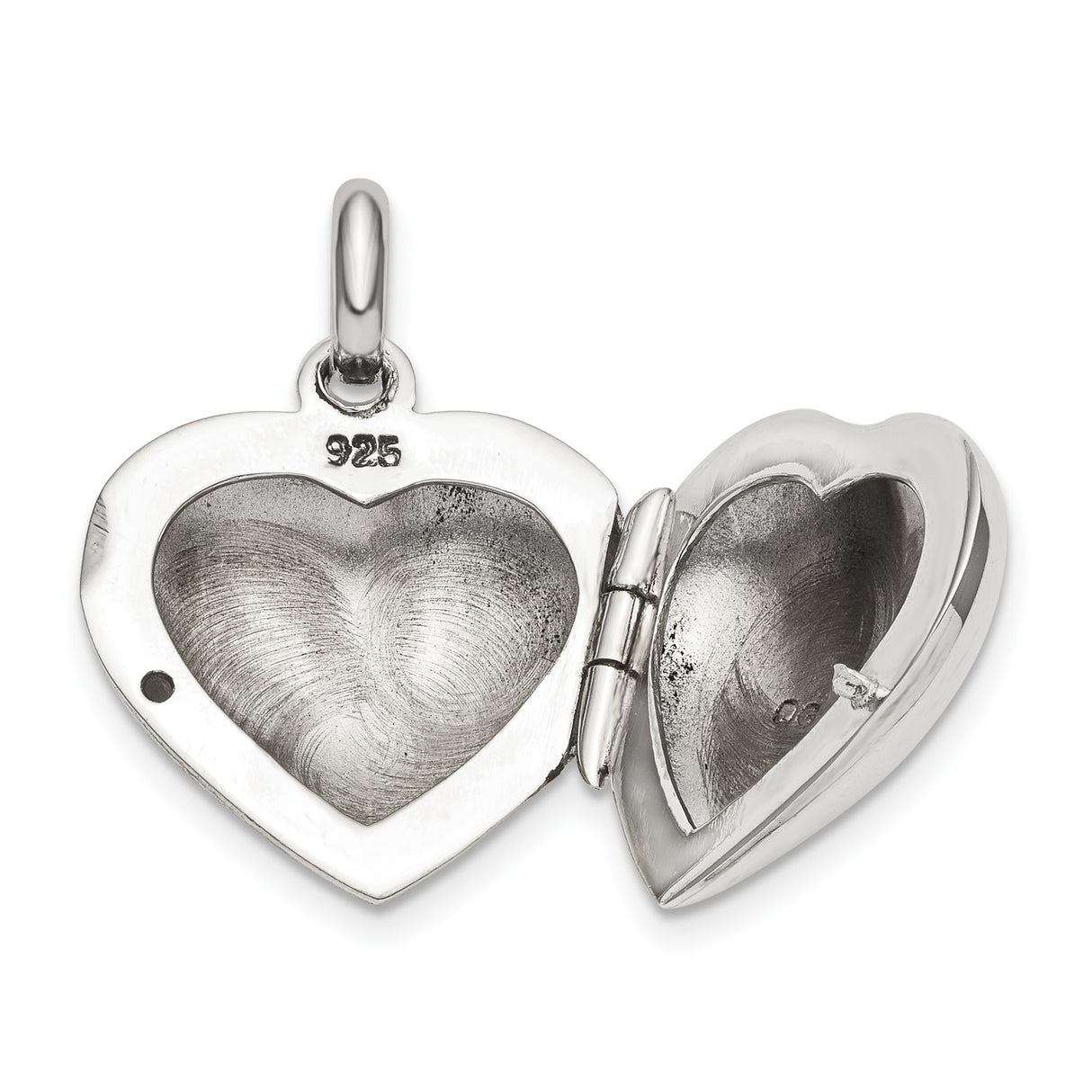 Sterling Silver Heart Locket Pendant with Smooth Polished Finish for Women