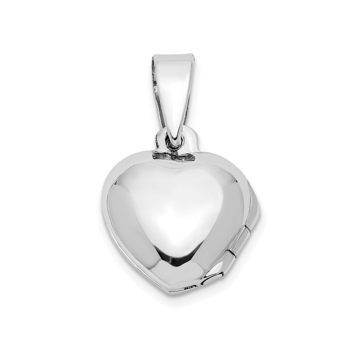 Sterling Silver Heart Locket Pendant with Cubic Zirconia Accent, Romantic Keepsake Jewelry for Women