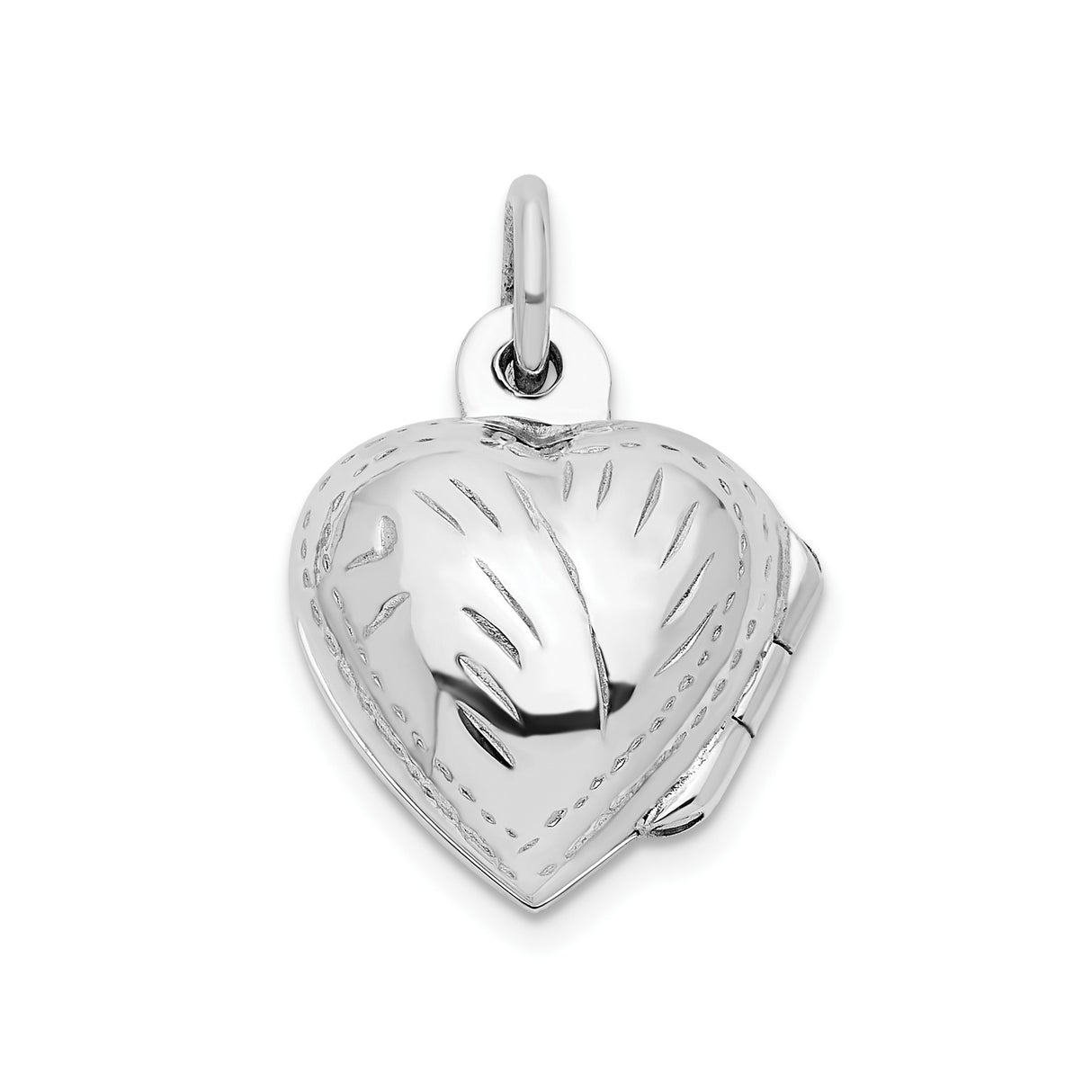 Sterling Silver Heart Locket Pendant with Floral Design, Romantic Keepsake Jewelry for Women