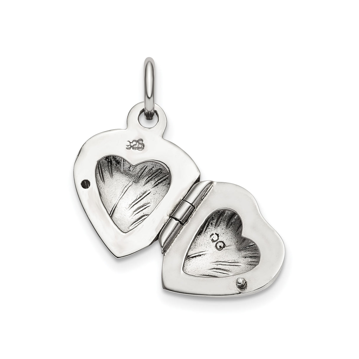 Sterling Silver Heart Locket Pendant with Floral Design, Romantic Keepsake Jewelry for Women