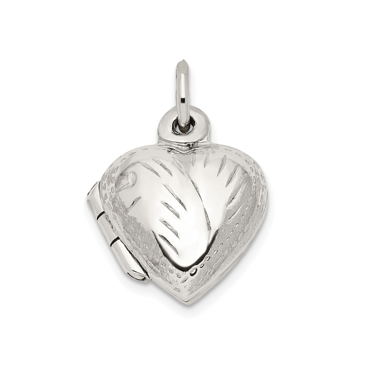 Sterling Silver Heart Locket Pendant with Floral Design, Romantic Keepsake Jewelry for Women
