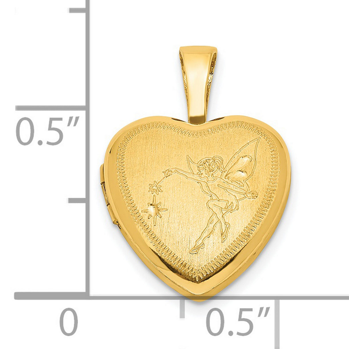 Gold Plated 12mm Fairy Heart Locket Charm Pendant in Real 925 Sterling SIlver