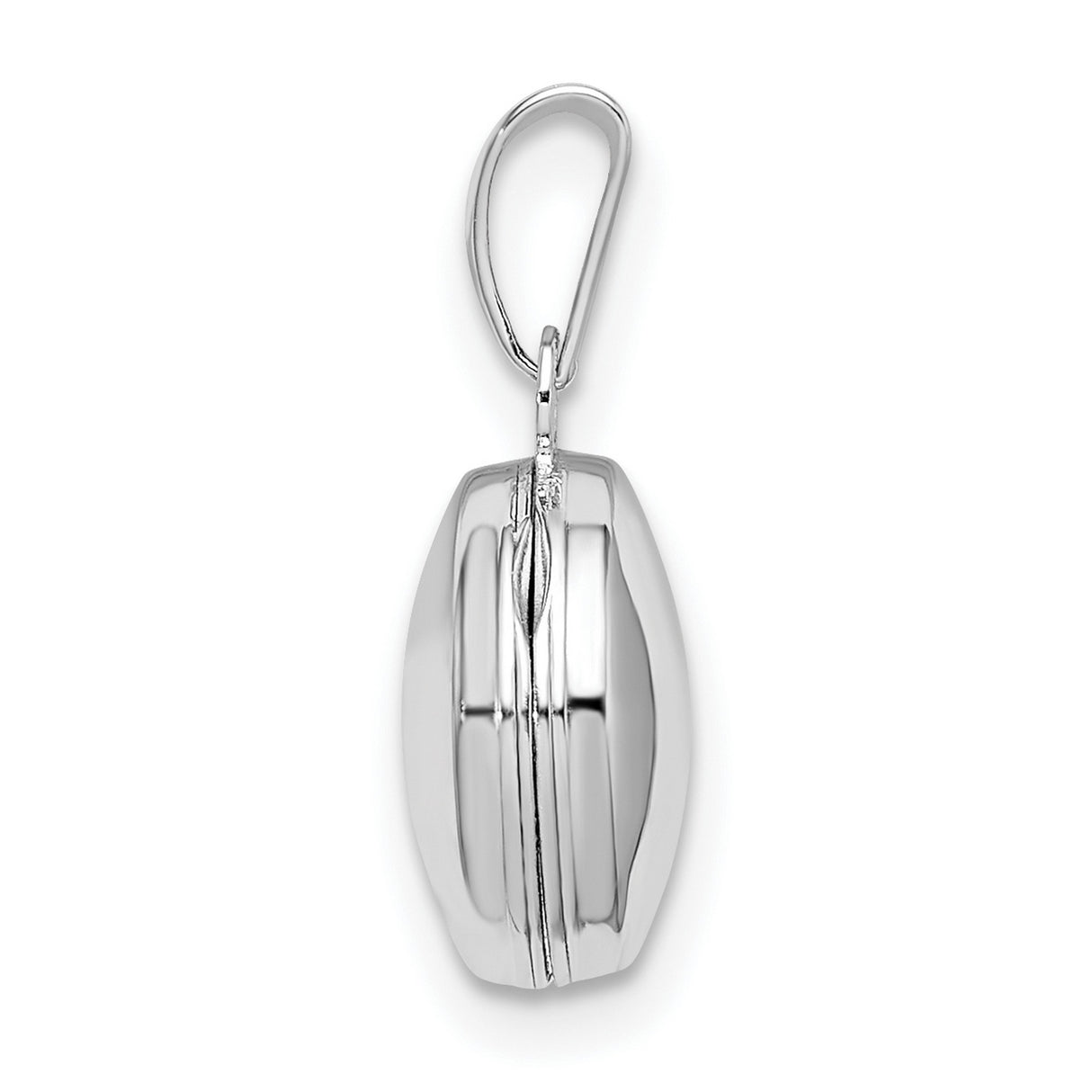 Sterling Silver Round Locket Pendant, Polished Hinged Design, Engravable Jewelry for Women