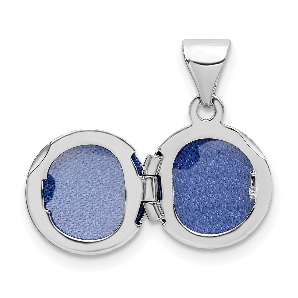 Sterling Silver Round Locket Pendant, Polished Hinged Design, Engravable Jewelry for Women