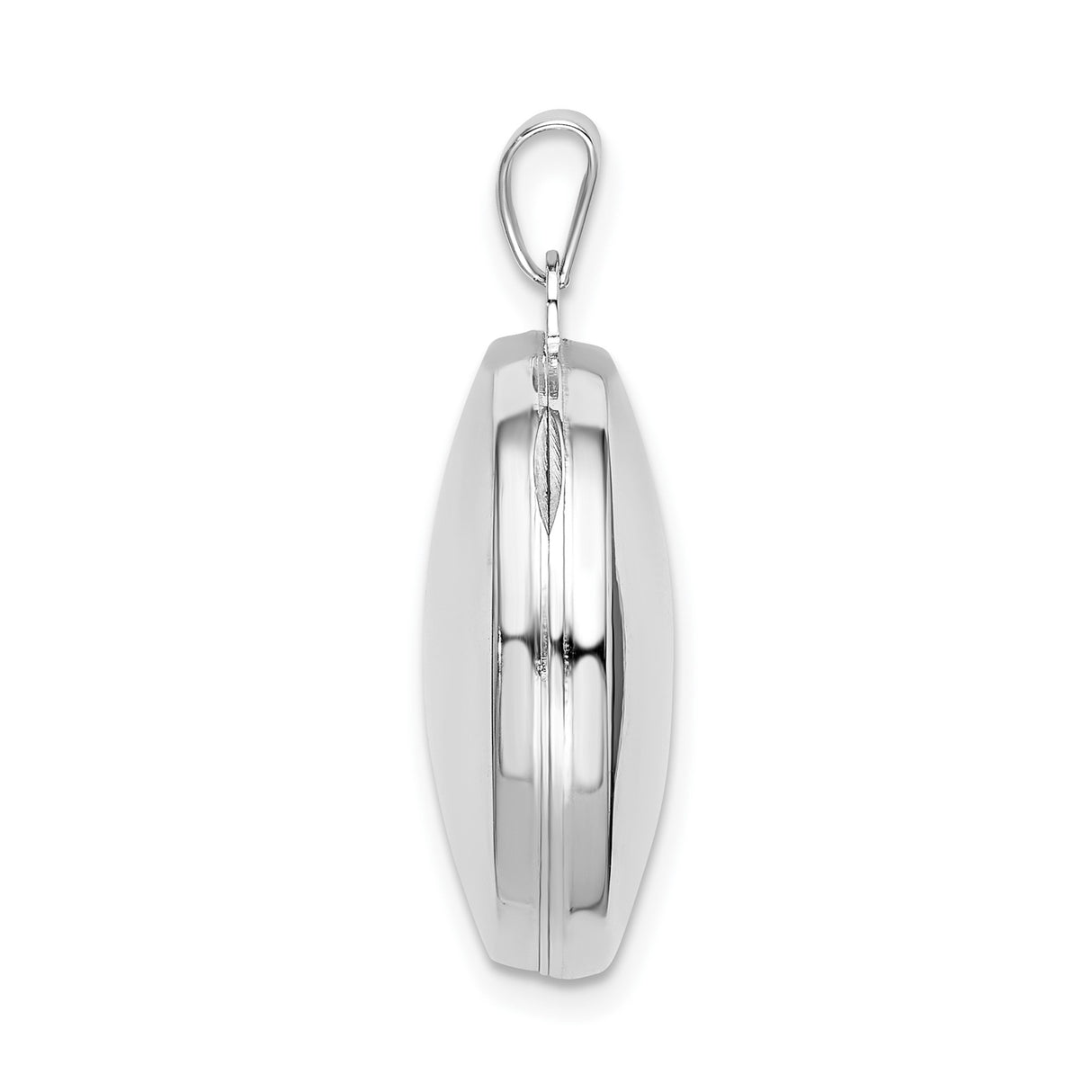 Sterling Silver Round Locket Pendant, High Polish Finish, Openable Photo Holder Design