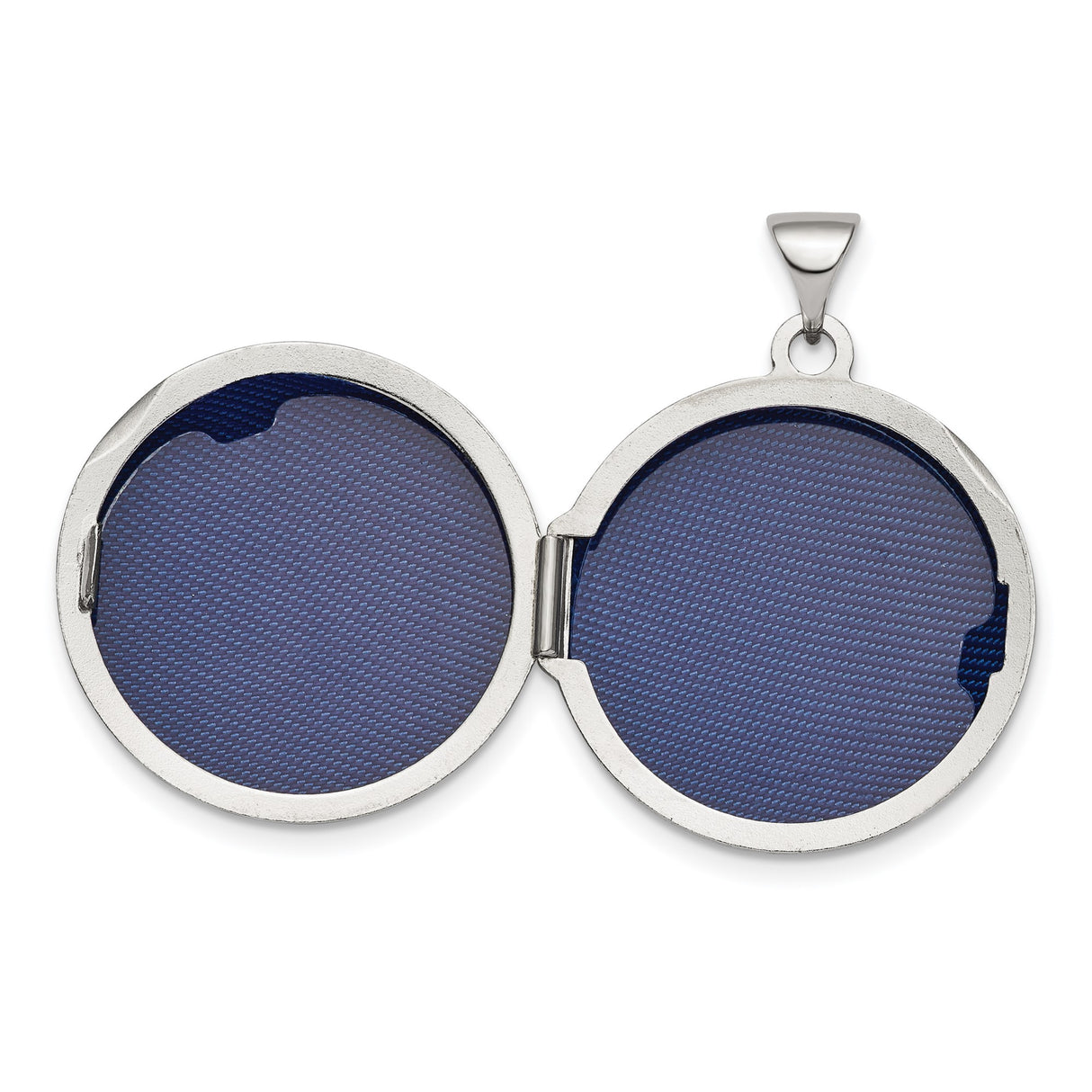 Sterling Silver Round Locket Pendant, High Polish Finish, Openable Photo Holder Design