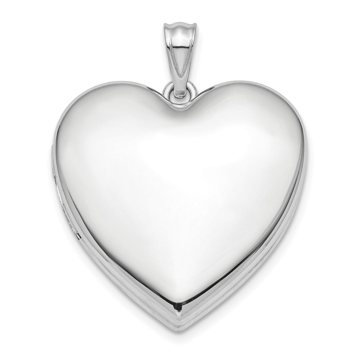 Sterling Silver Heart Locket Pendant with Smooth Polished Finish, Classic Keepsake Jewelry for Women