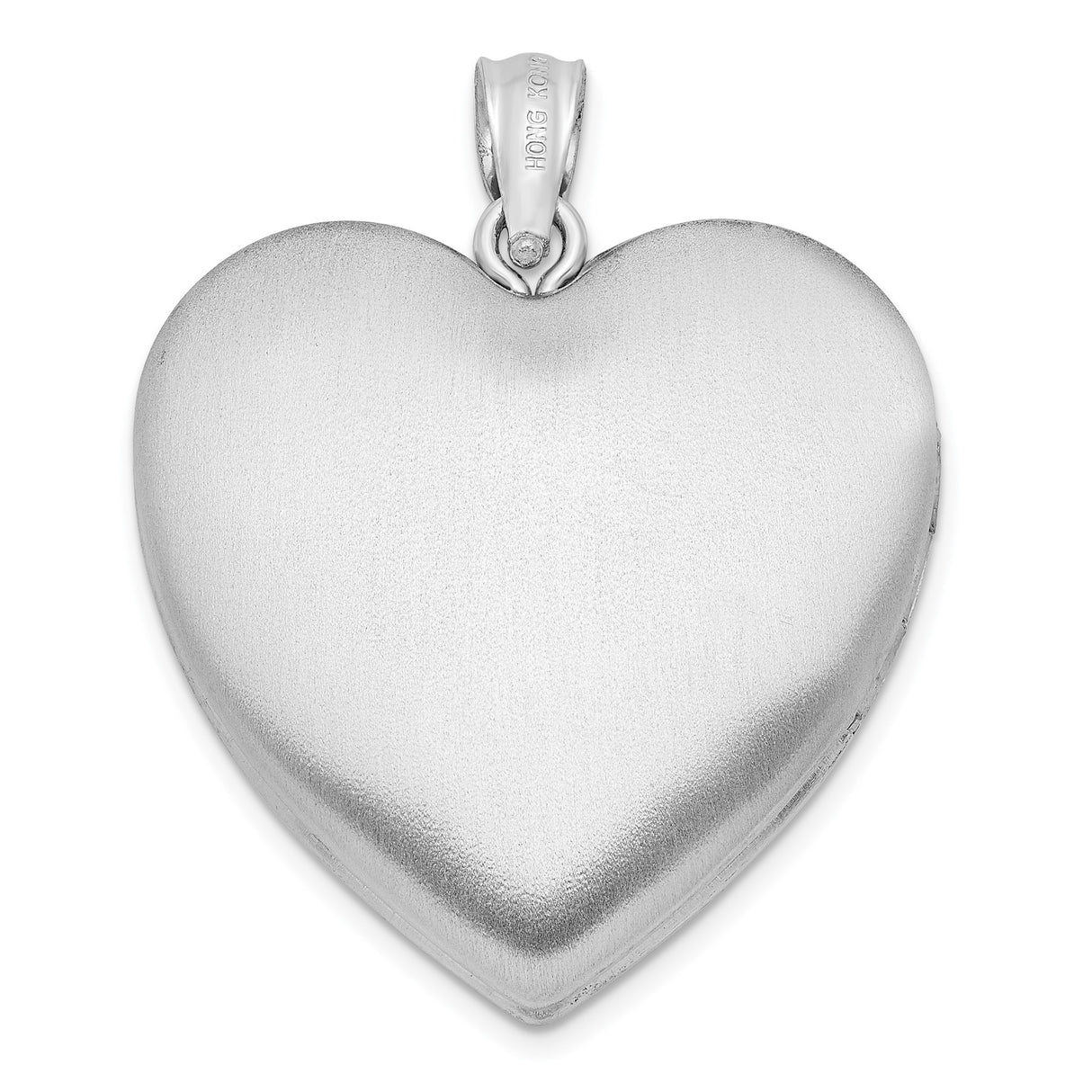 Sterling Silver Heart Locket Pendant with Pink Rose and I Love You Message