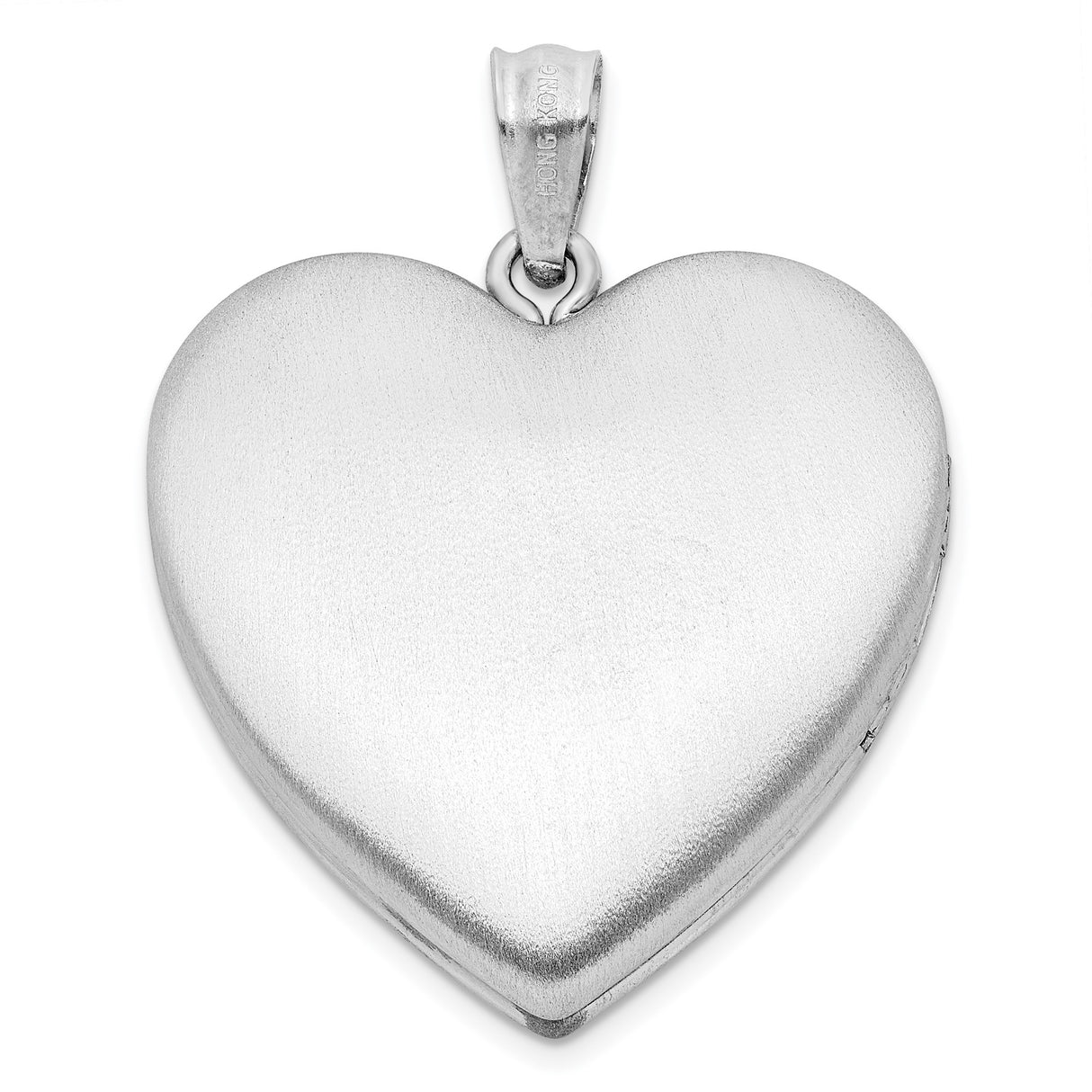 Sterling Silver Heart Locket Pendant with Enameled Pink Rose Design and Floral Detail