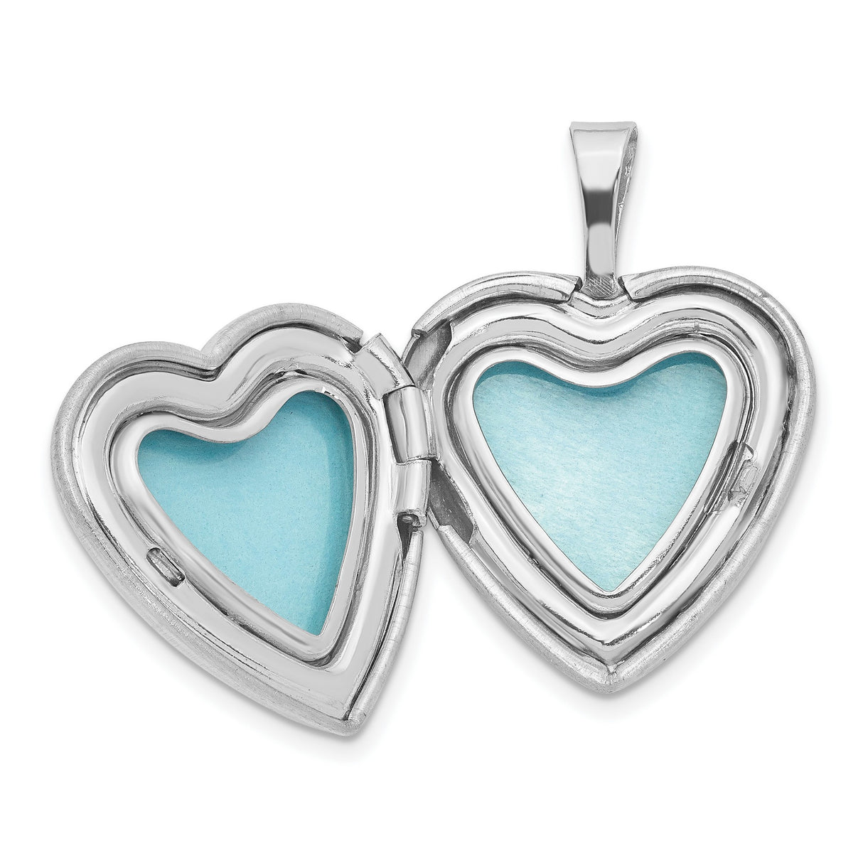 Sterling Silver Heart Locket Pendant, Two Tone with Gold Tone Diagonal Accent