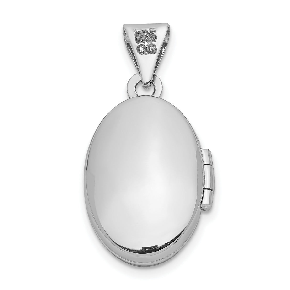 Sterling Silver Oval Locket Pendant with Christian Cross, Religious Keepsake Jewelry for Women