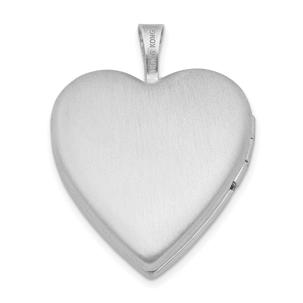 20mm Vibrant Swarovski Crystal Brushed Heart Locket Charm Pendant in Real 925 Sterling Silver