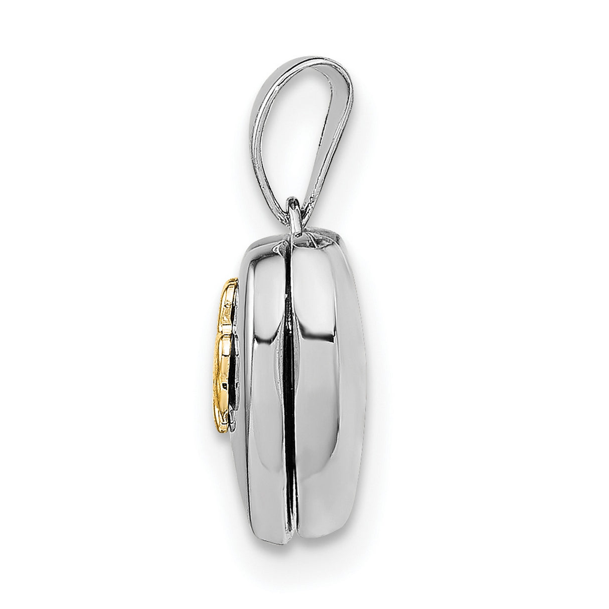 11mm Clover Heart Locket Charm Pendant in Real 925 Sterling Silver