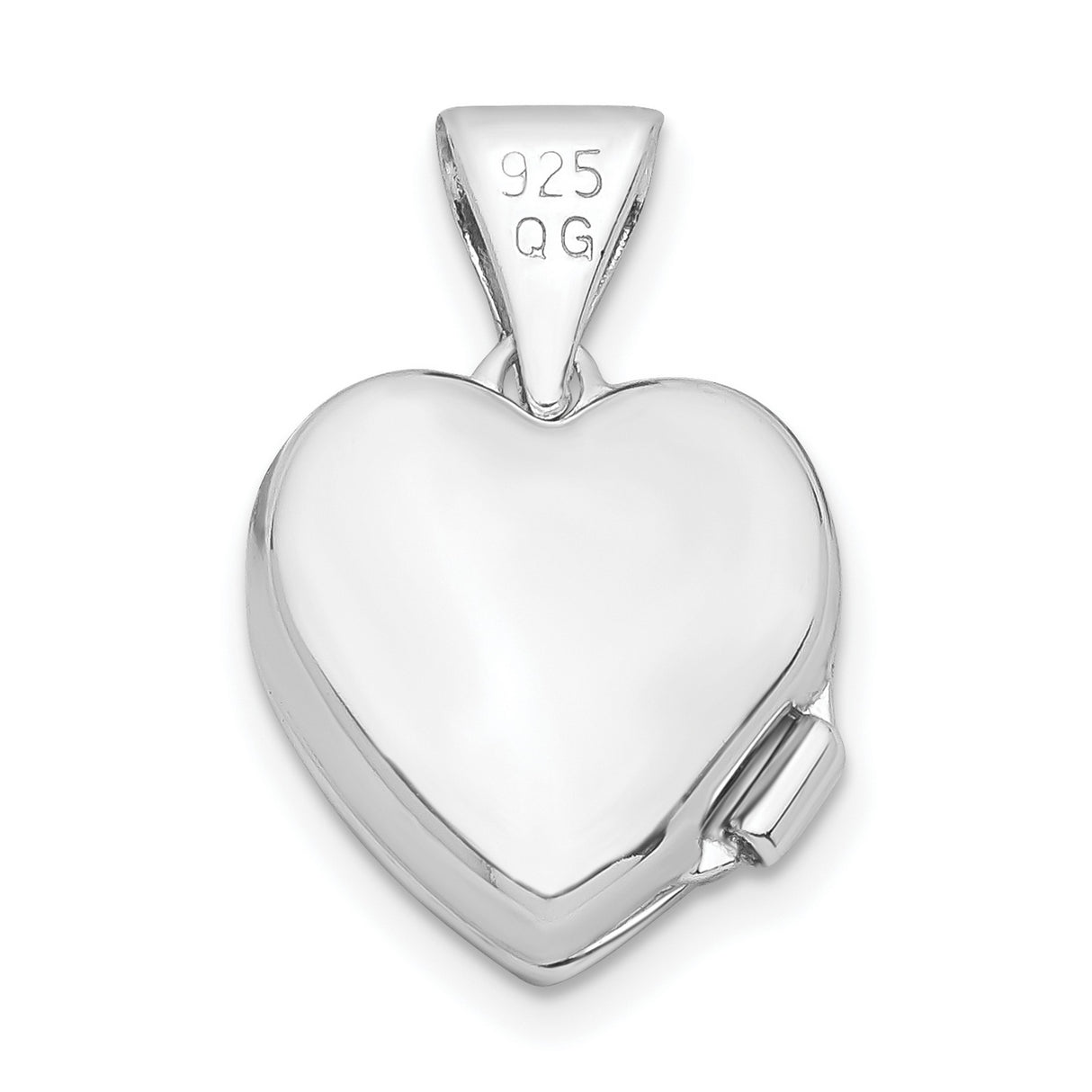 11mm Clover Heart Locket Charm Pendant in Real 925 Sterling Silver