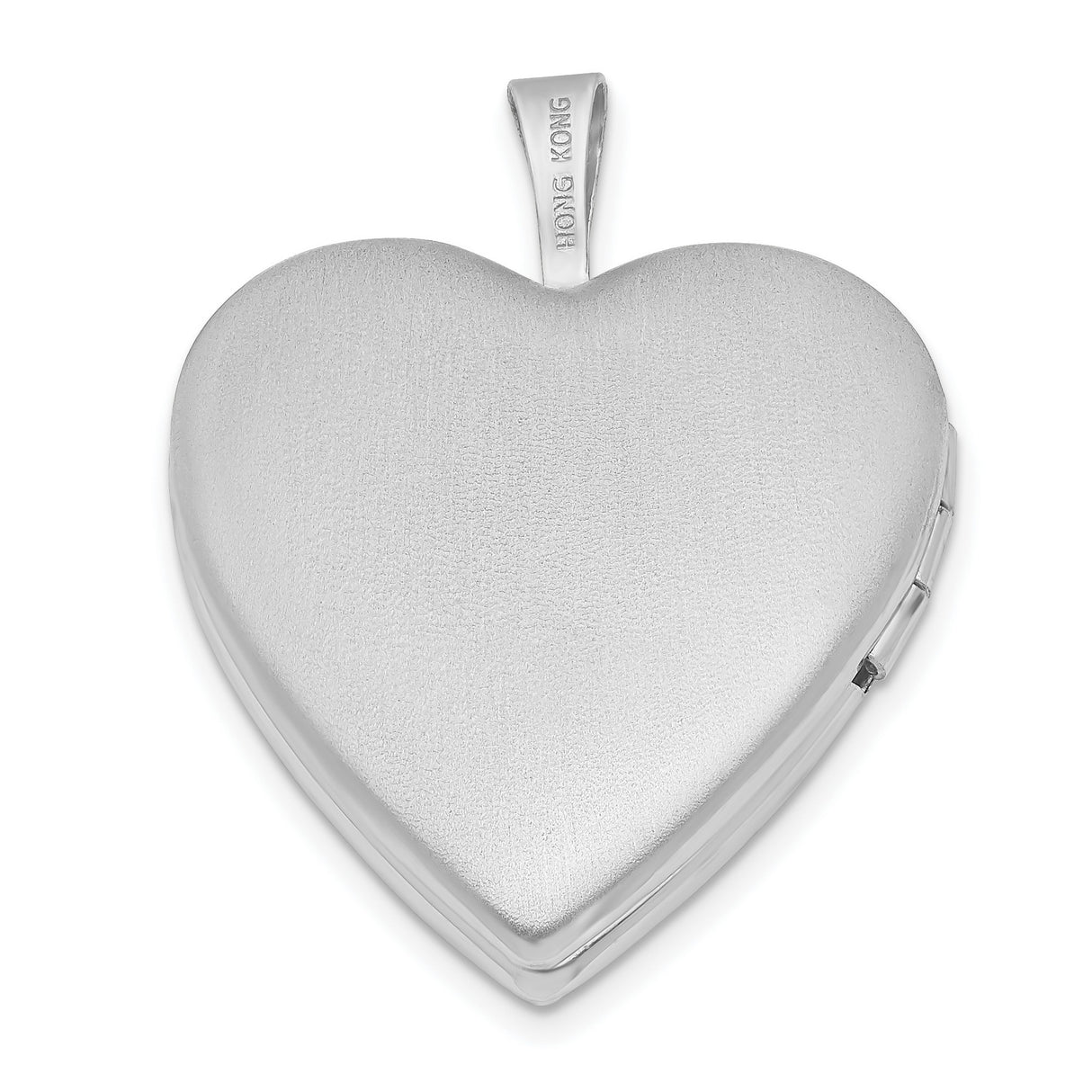 20mm Polished Pink Resin Cameo Flower Heart Locket Charm Pendant in Real 925 Sterling Silver