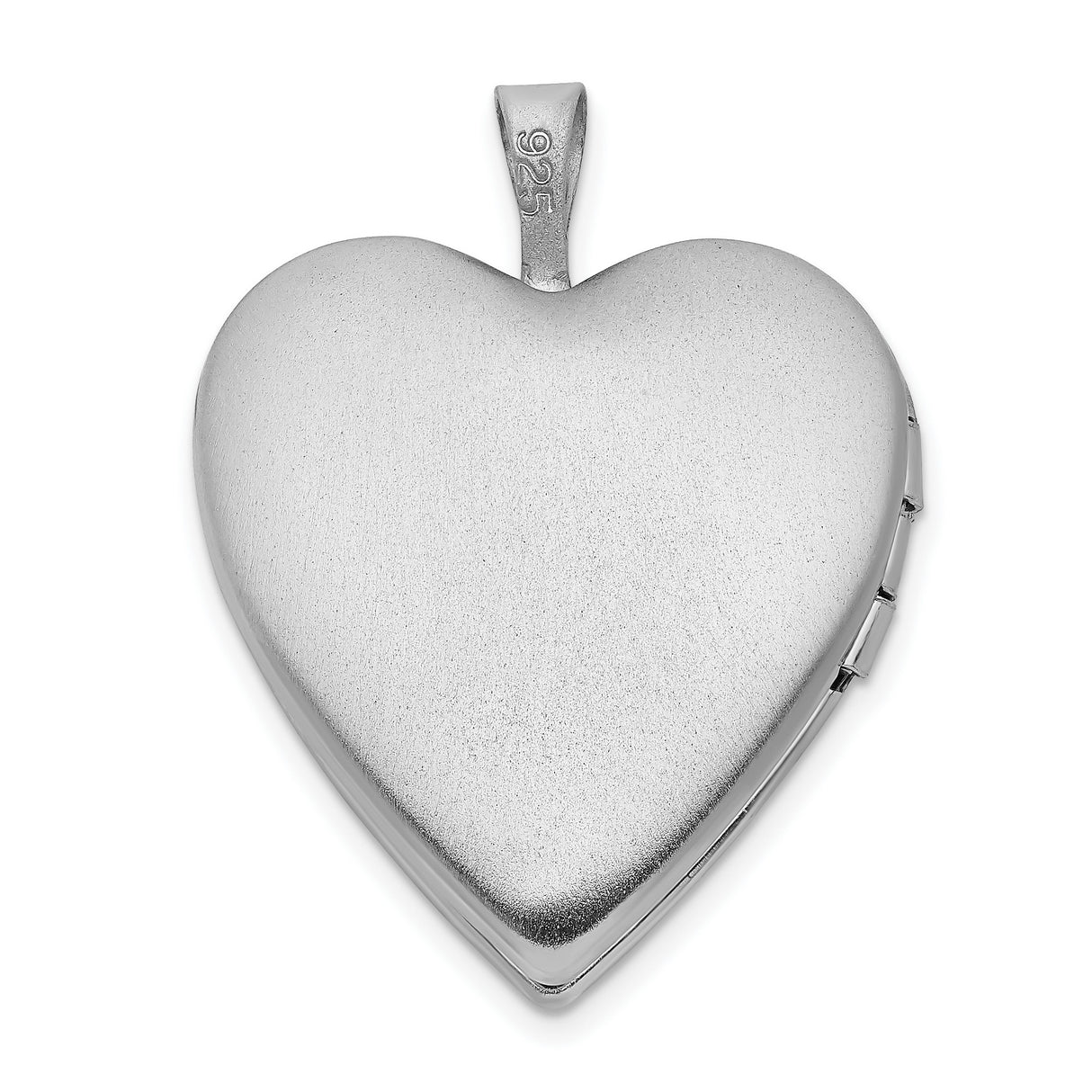 Sterling Silver Cross Pendant with Satin Heart Locket and Halo Design