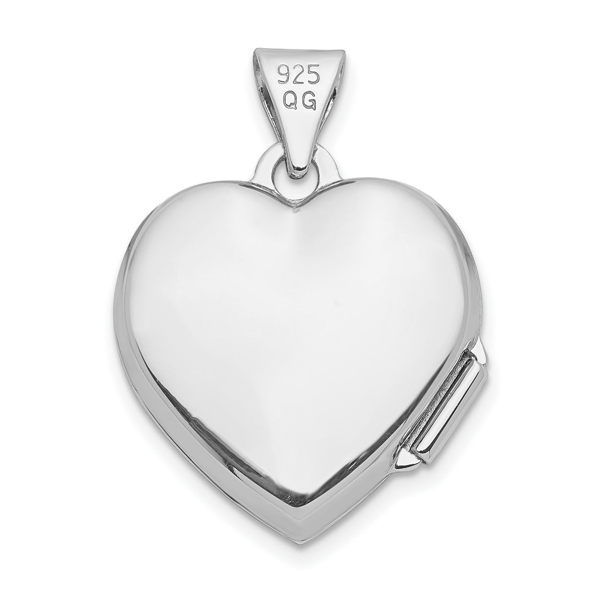 Sterling Silver Heart Locket Pendant with Floral Engraving and Polished Finish for Women