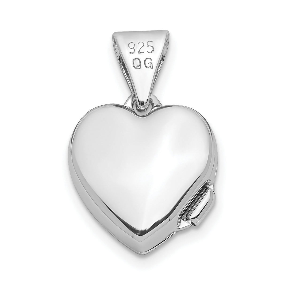 Sterling Silver Heart Locket Pendant with Smooth Polished Finish, Classic Keepsake Jewelry for Women