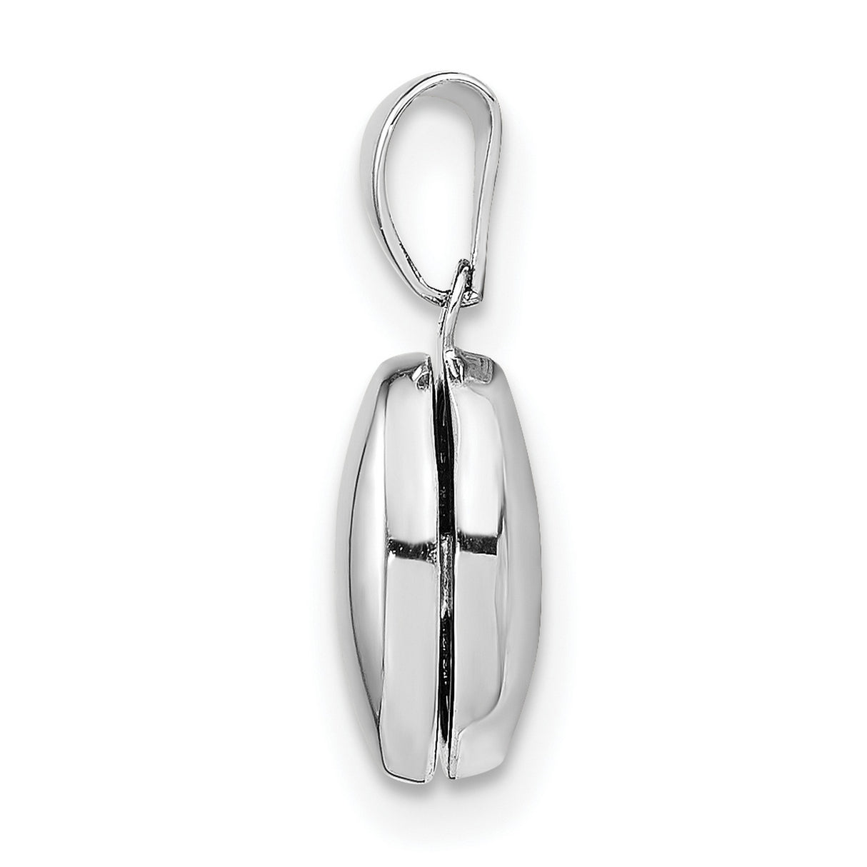 Sterling Silver Oval Locket Pendant, Smooth Polished Finish, Classic Keepsake Jewelry for Women