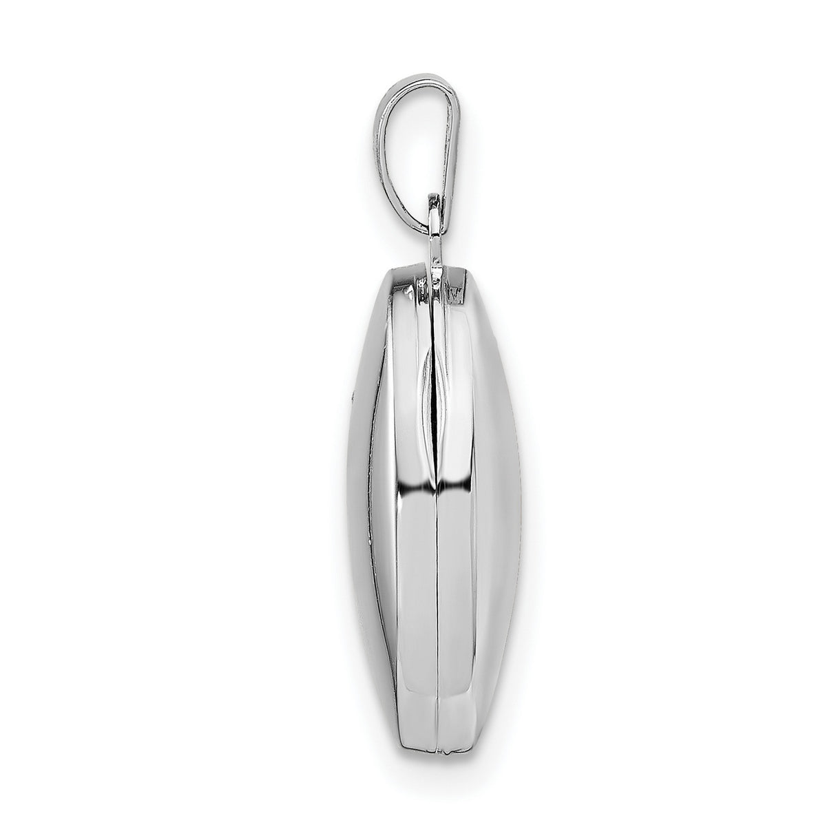 Sterling Silver Oval Locket Pendant with Smooth Polished Finish, Classic Memory Jewelry for Women