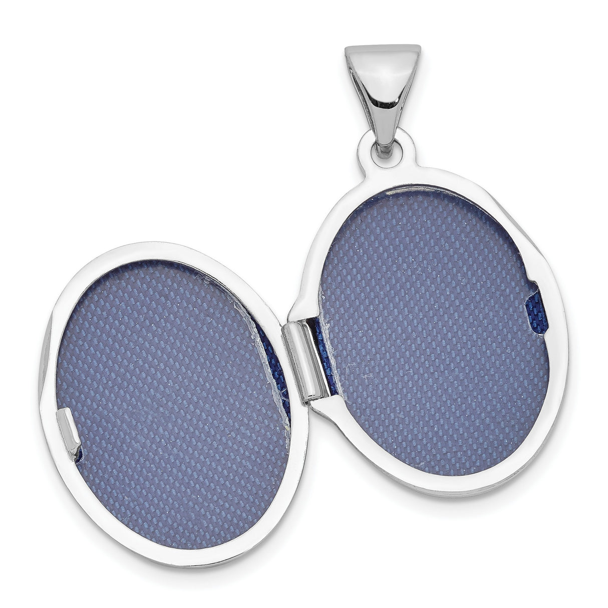 Sterling Silver Oval Locket Pendant with Smooth Polished Finish, Classic Memory Jewelry for Women