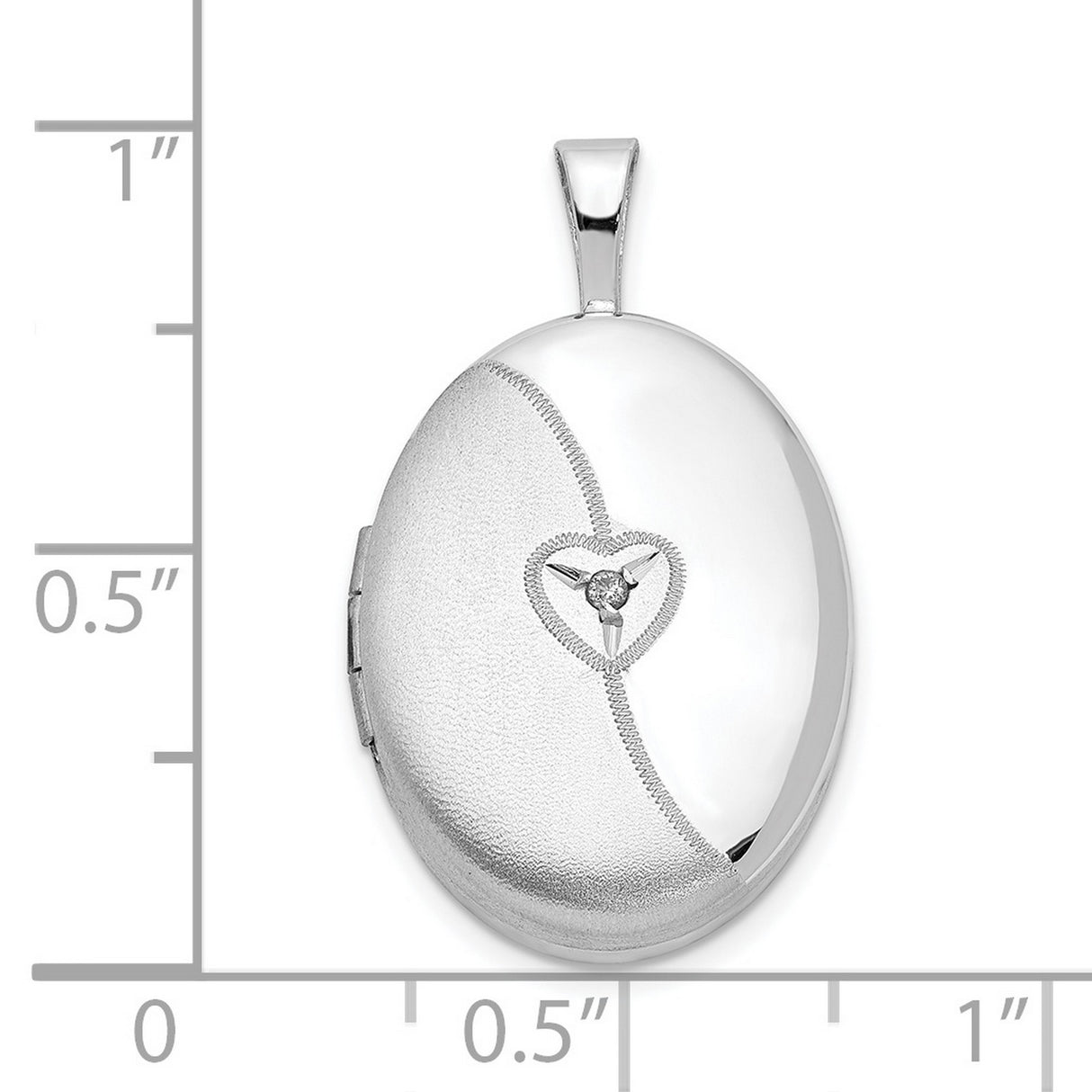 Sterling Silver Heart Locket Pendant with Diamond, Trinity Knot and Satin Finish Design