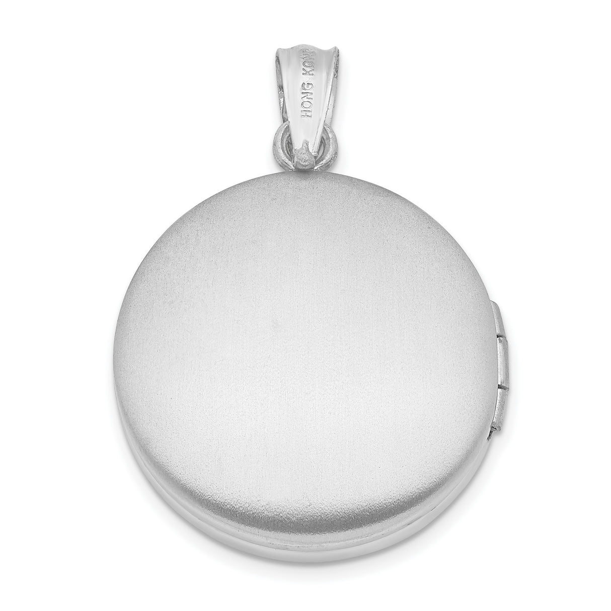 20mm Diamond Textured/Polished Footprints Round Locket Charm Pendant in Real 925 Sterling Silver