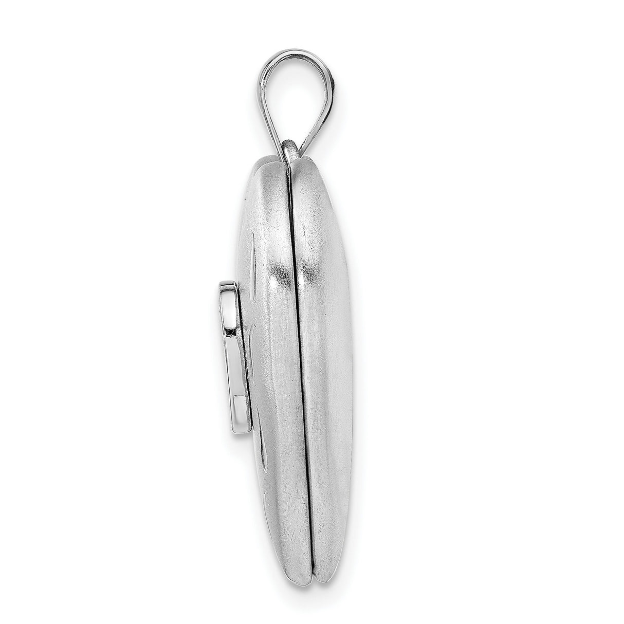 Sterling Silver Heart Locket Pendant with Cubic Zirconia and Diamond Accents