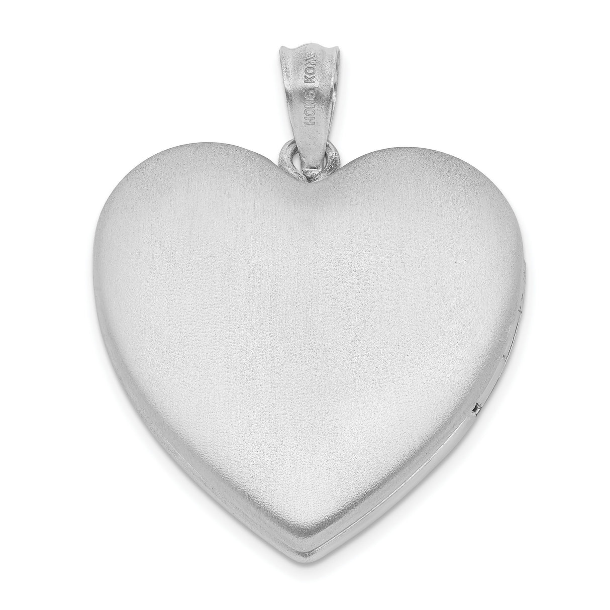 Sterling Silver Heart Locket Pendant with Cubic Zirconia and Diamond Accents