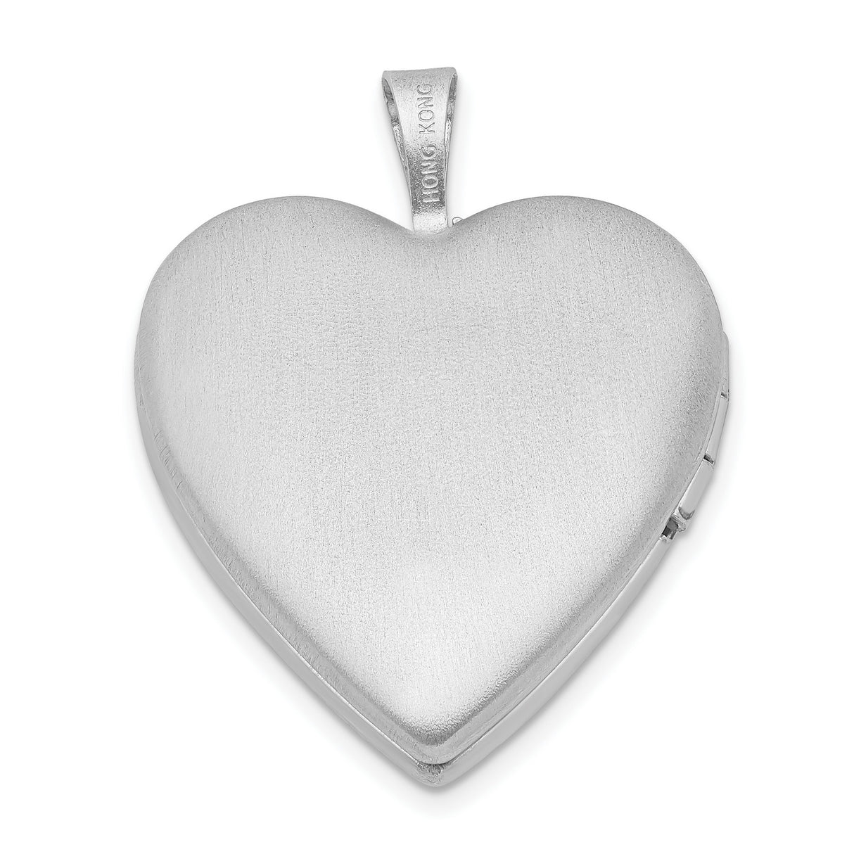 Sterling Silver Heart Locket Pendant with Cubic Zirconia and Diamond Accents