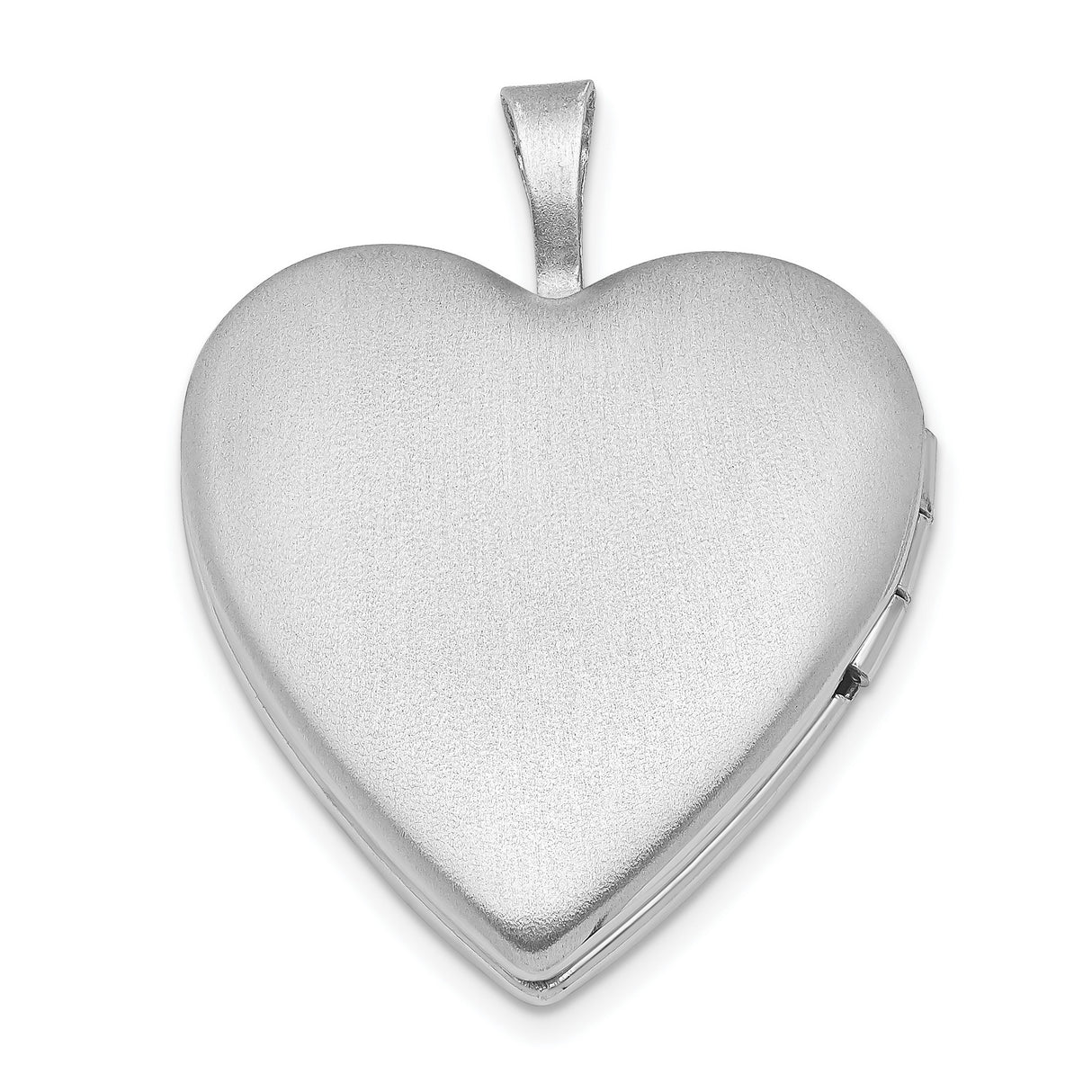 Sterling Silver Heart Locket Pendant with XO Engraving and Polished Striped Accents