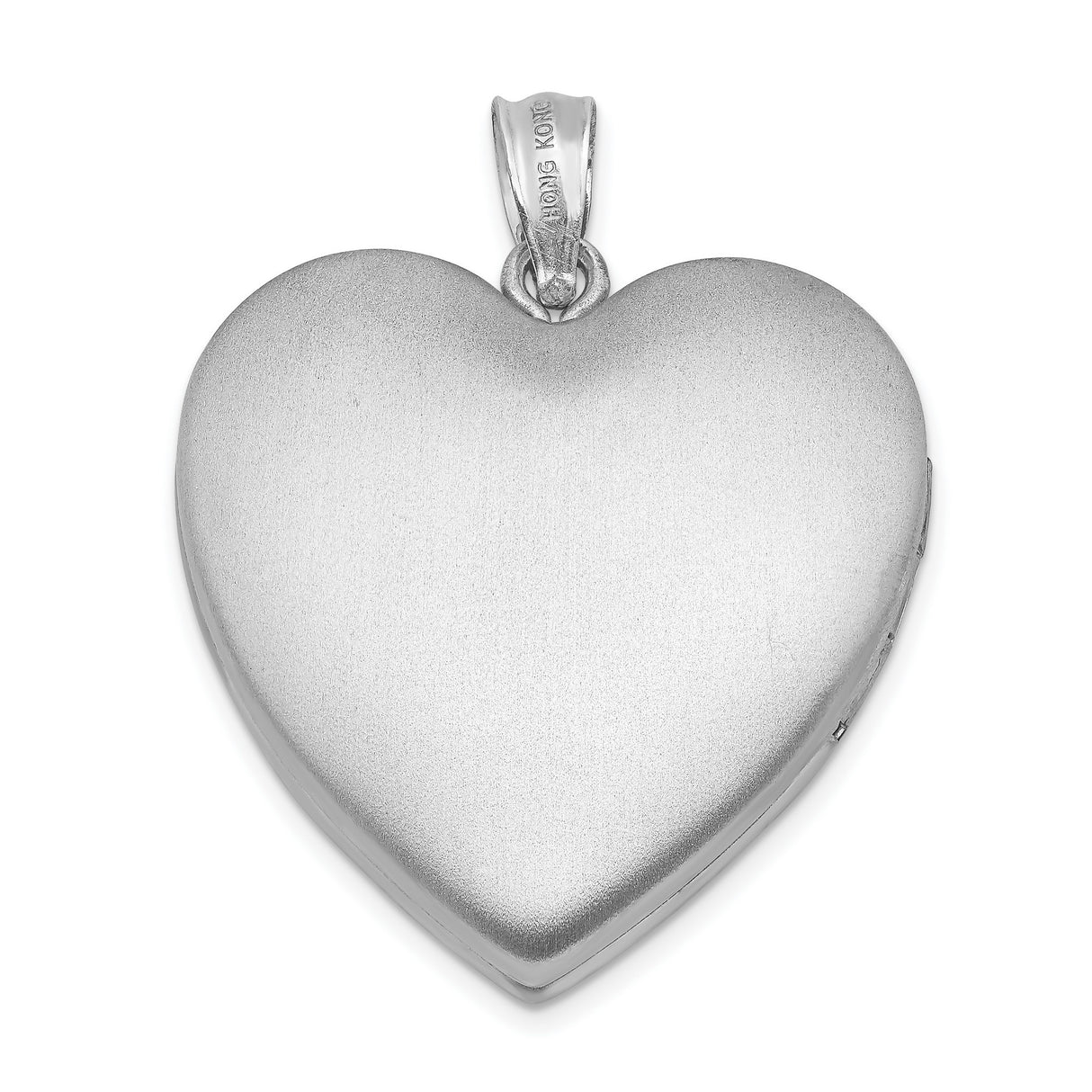 Sterling Silver Heart Locket Pendant with Rose and Forever in My Heart Engraving
