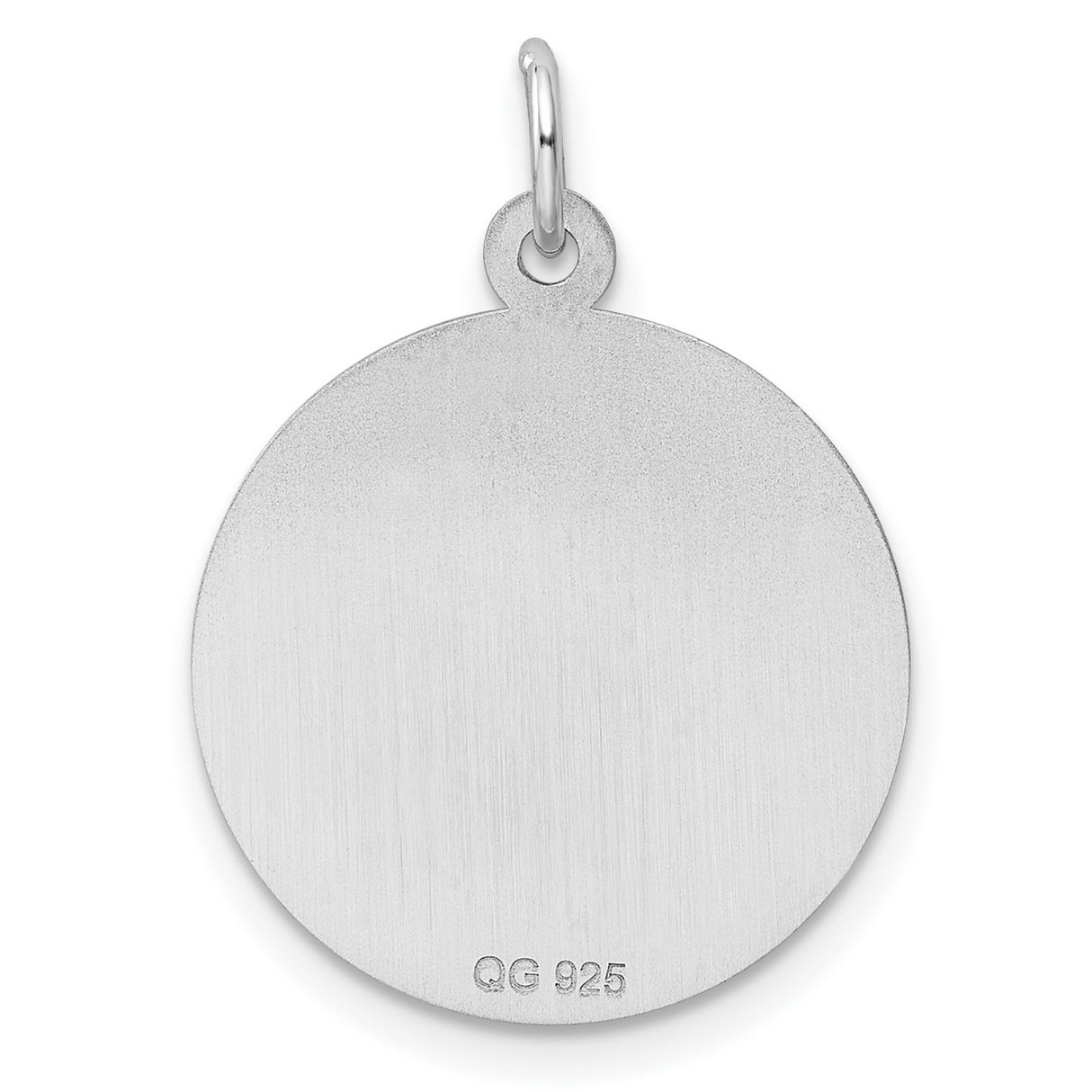 Engravable Boy Disc Charm Pendant in Real 925 Sterling Silver