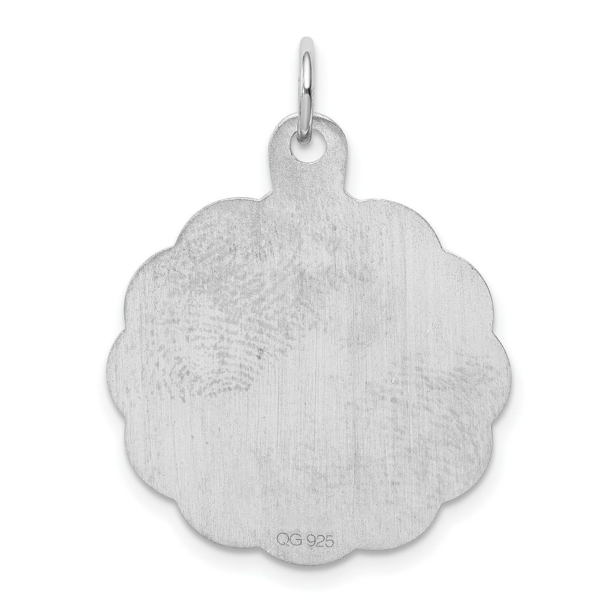 Engravable Girl Disc Charm Pendant in Real 925 Sterling Silver