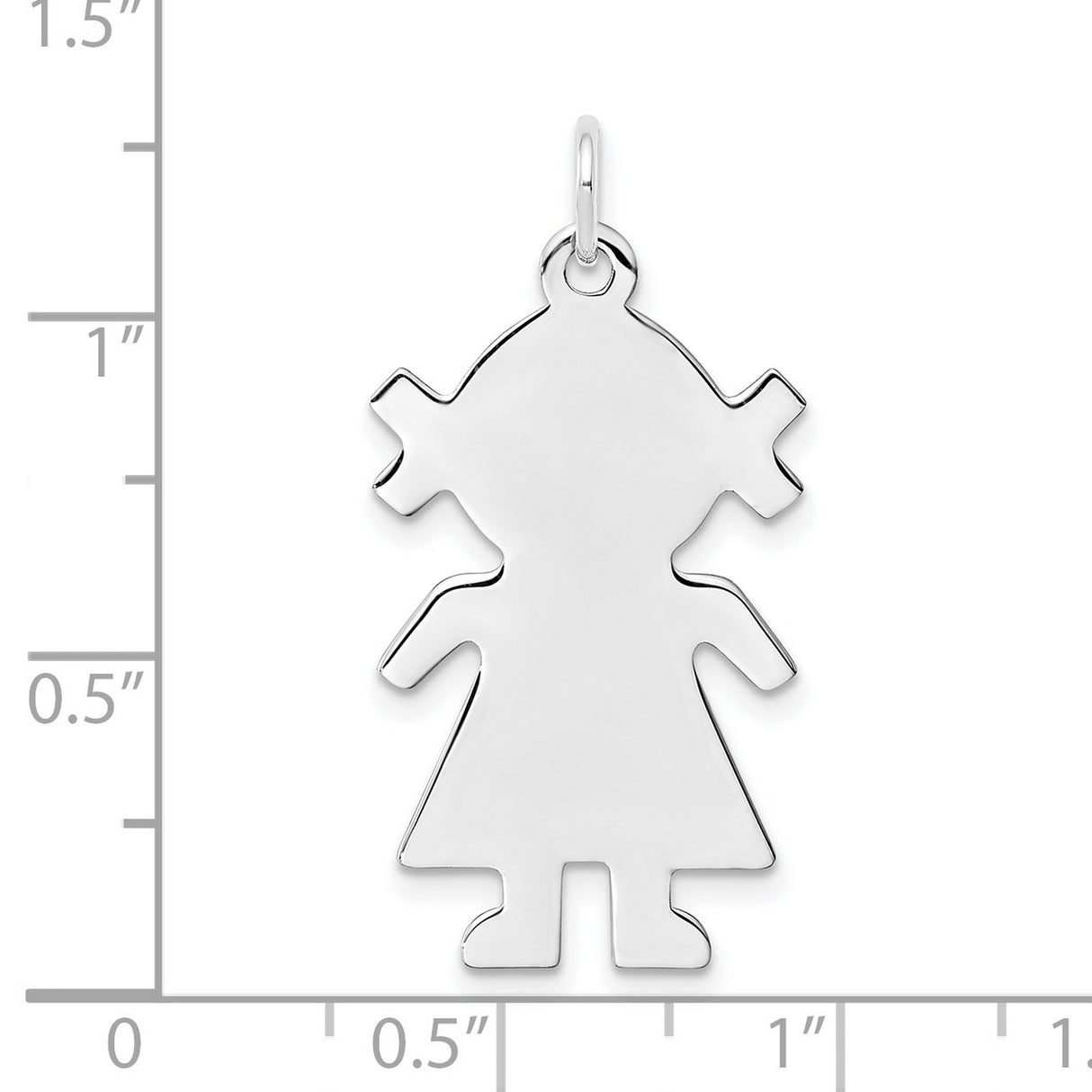 Engravable Girl Polished Front/Satin Back Disc Charm Pendant in Real 925 Sterling Silver