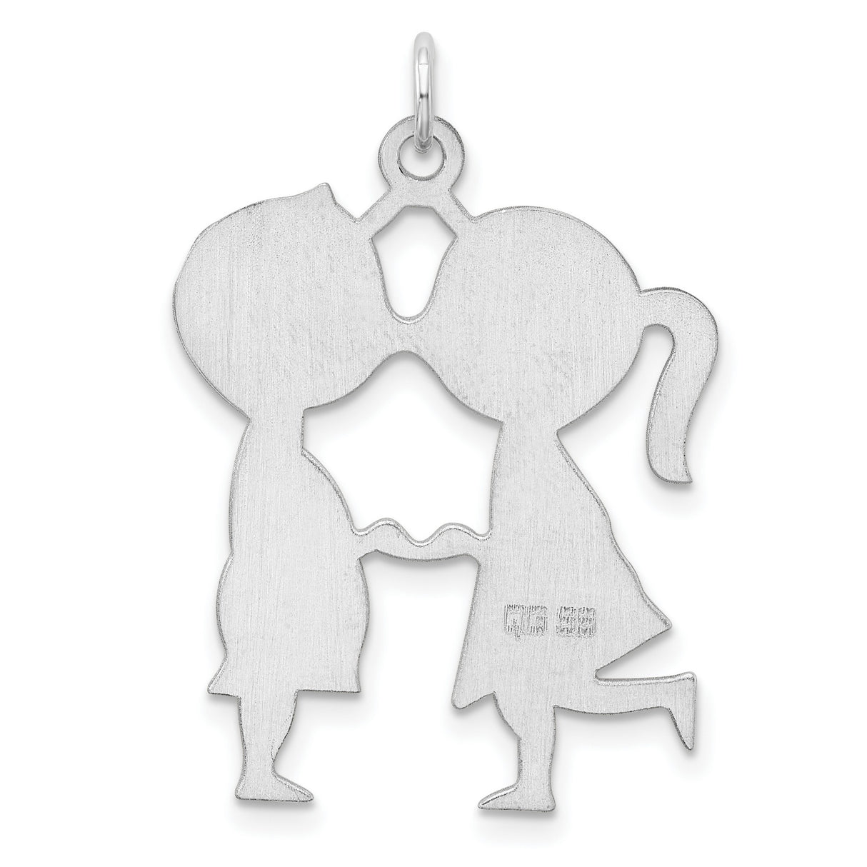 Engravable Boy/Girl Disc Charm Pendant in Real 925 Sterling Silver