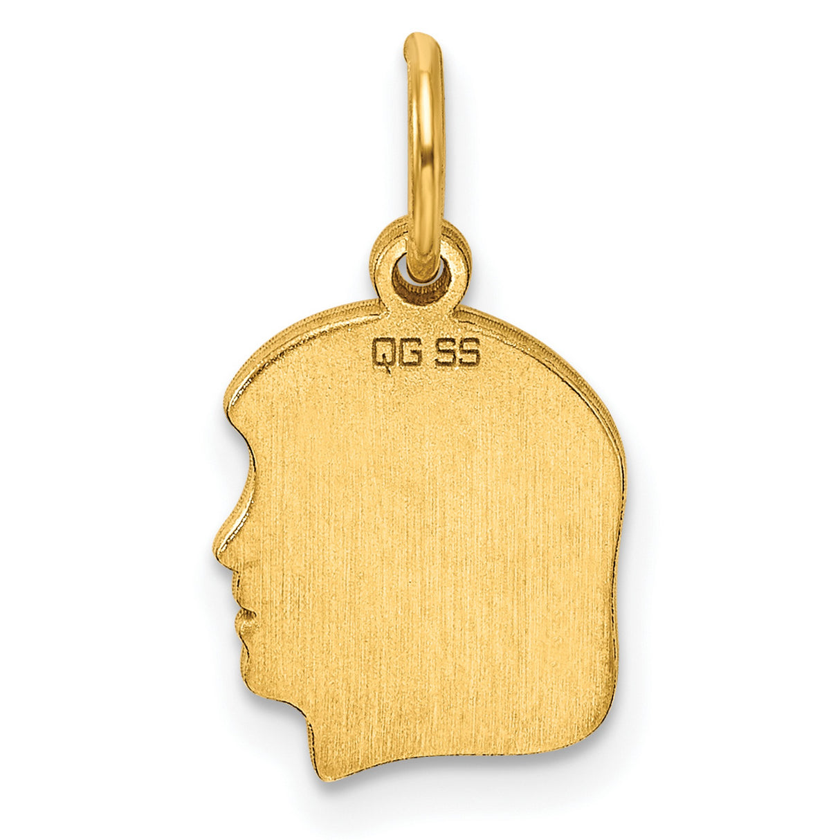 Engravable Girl Polished Disc Charm Pendant in Real 925 Sterling SIlver