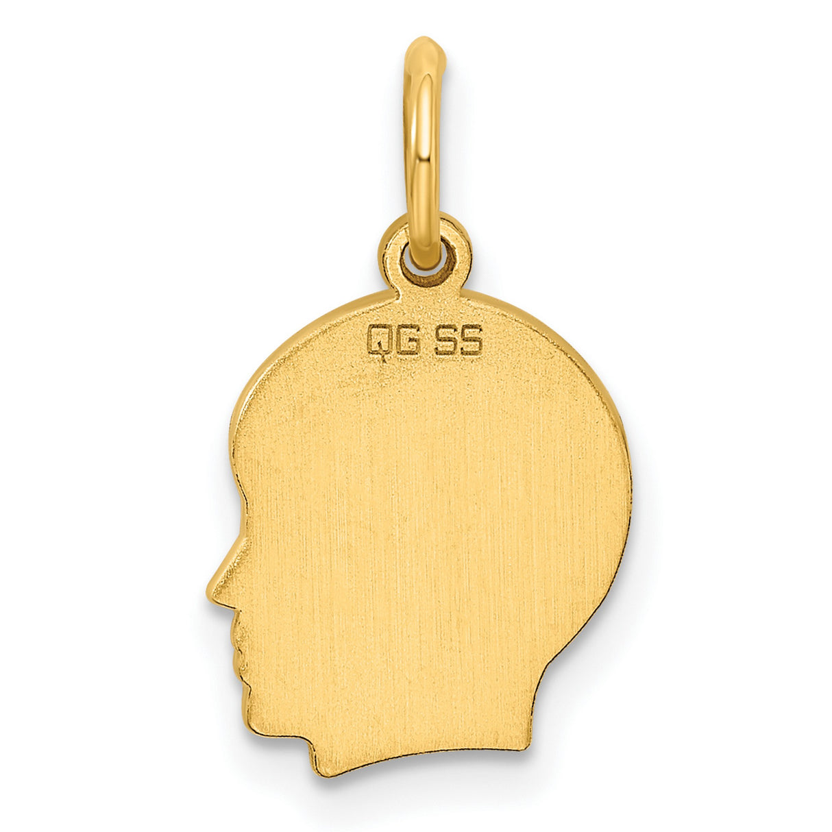 Engravable Boy Polished Disc Charm Pendant in Real 925 Sterling SIlver