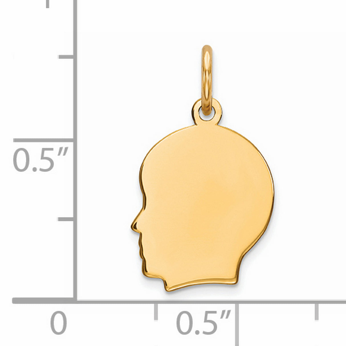 Engravable Boy Polished Disc Charm Pendant in Real 925 Sterling SIlver