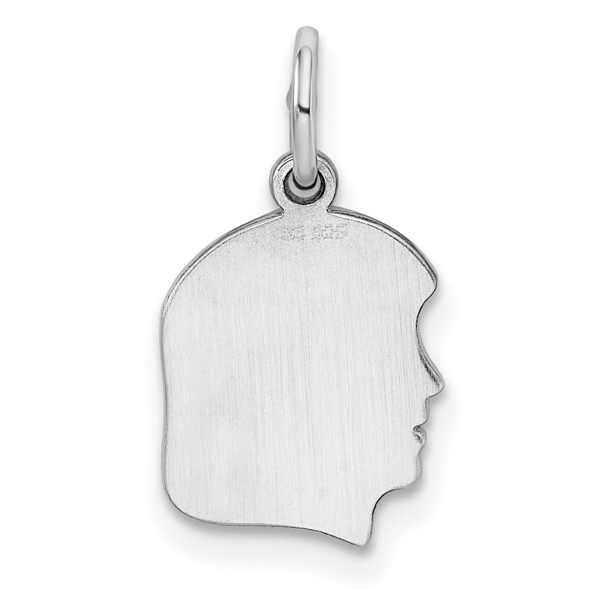 Engravable Girl Polished Front/Satin Back Disc Charm Pendant in Real 925 Sterling Silver