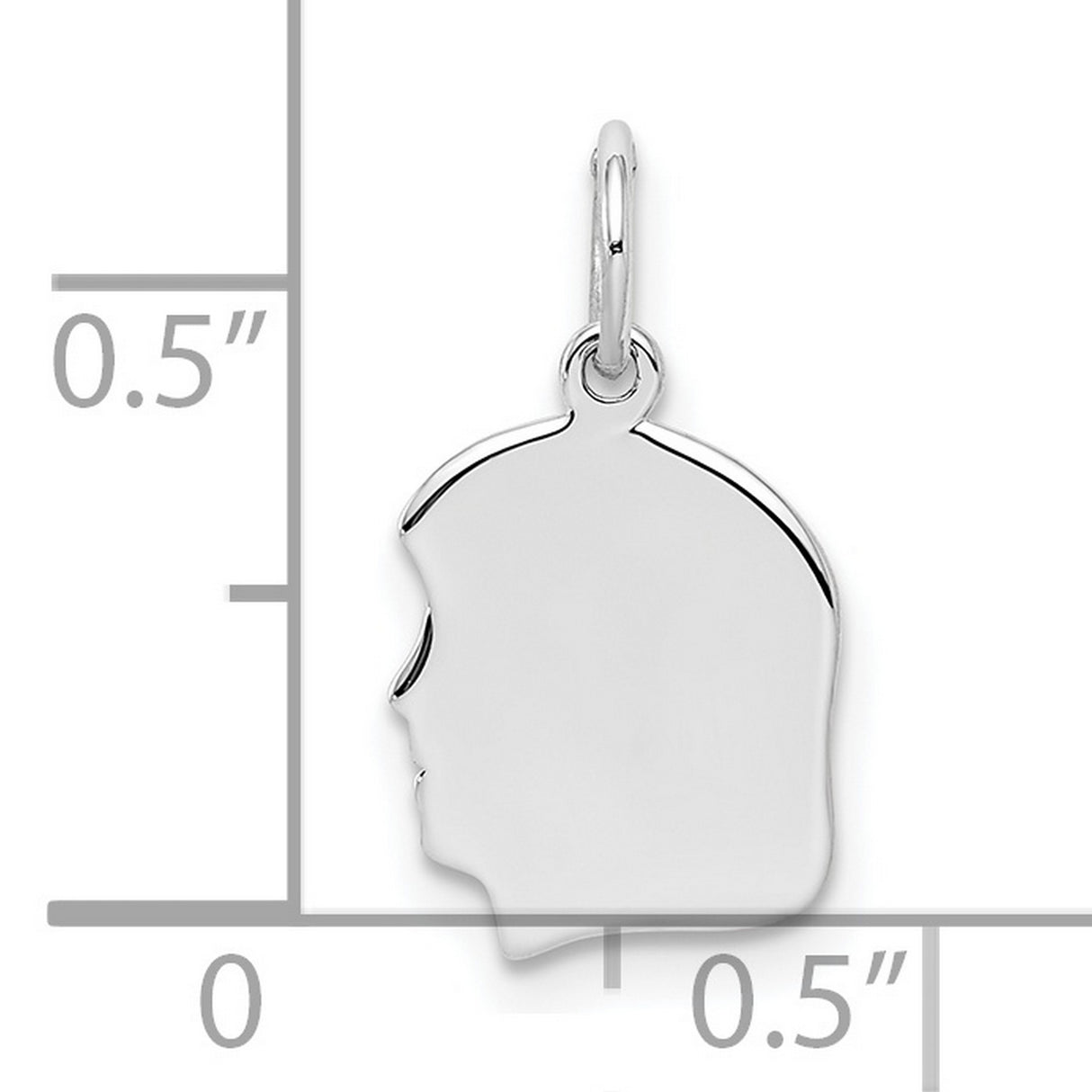 Engravable Girl Polished Front/Satin Back Disc Charm Pendant in Real 925 Sterling Silver