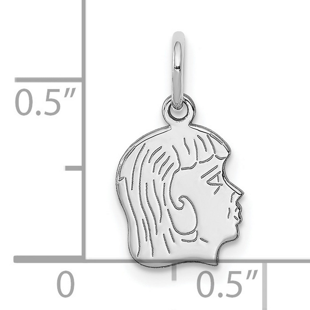 Engravable Girl Polished Front/Satin Back Disc Charm Pendant in Real 925 Sterling Silver