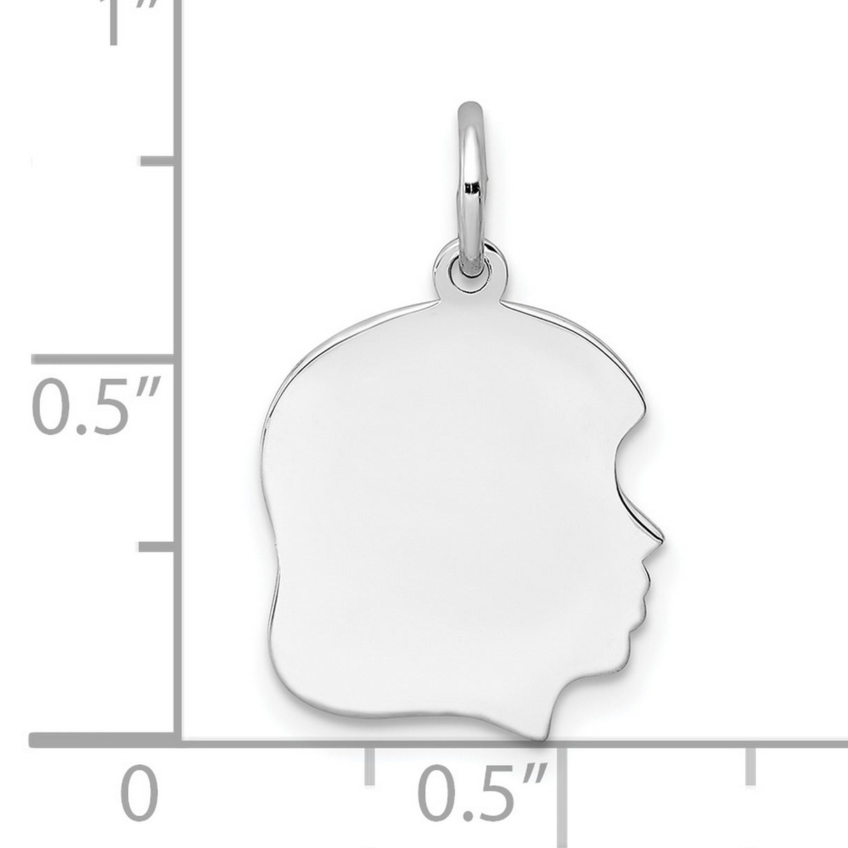 Engravable Girl Polished Front/Satin Back Disc Charm Pendant in Real 925 Sterling Silver