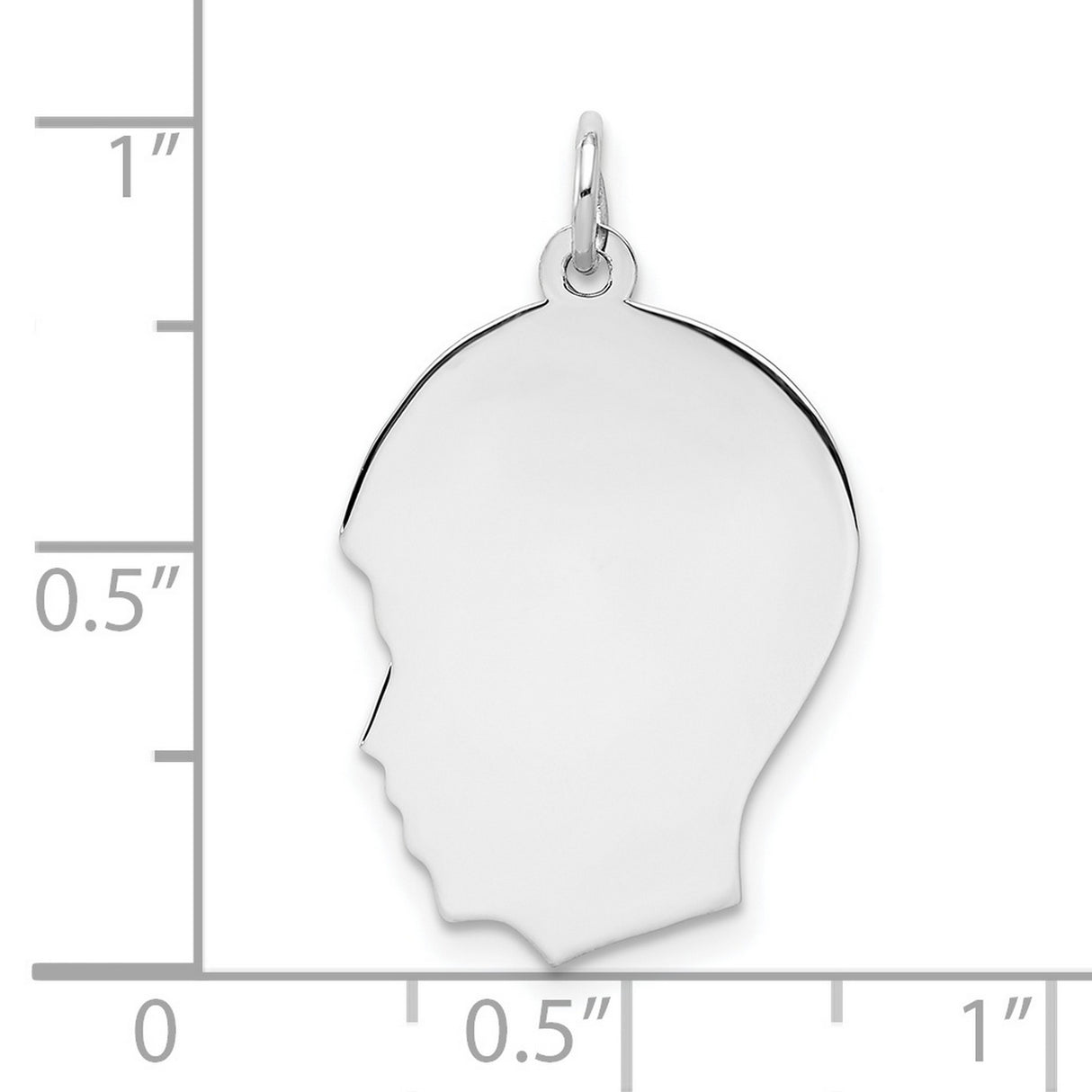 Engravable Boy Disc Polish on Front/Back Charm Pendant in Real 925 Sterling Silver