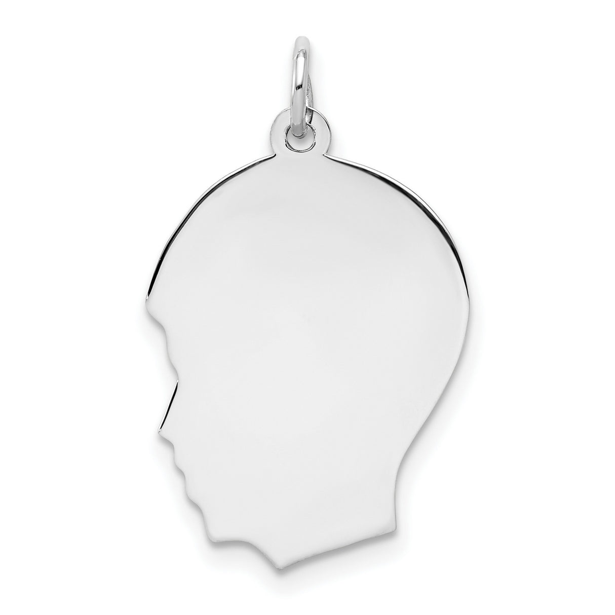 Engravable Boy Polished Front/Satin Back Disc Charm Pendant in Real 925 Sterling Silver